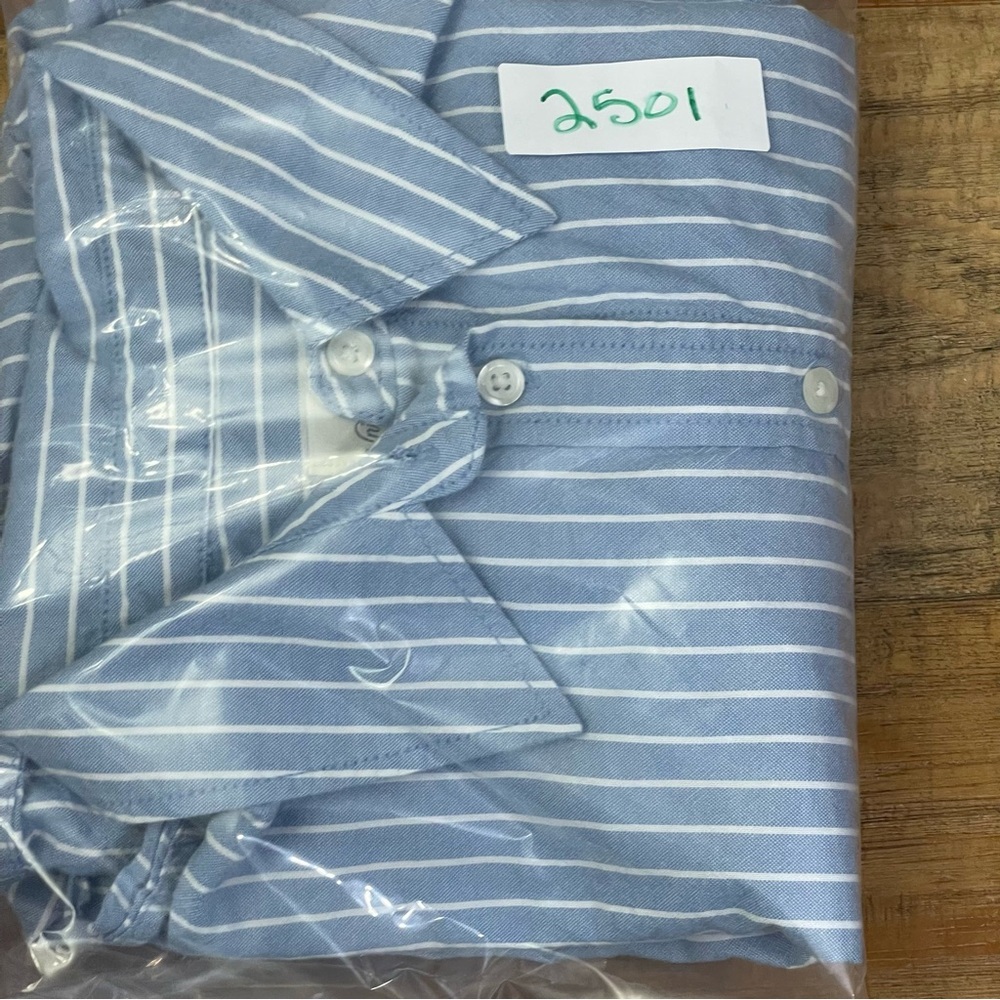 Universal Thread Med Long Button Up Long Sleeve chambray stripe Shirt Dress - Picture 11 of 11